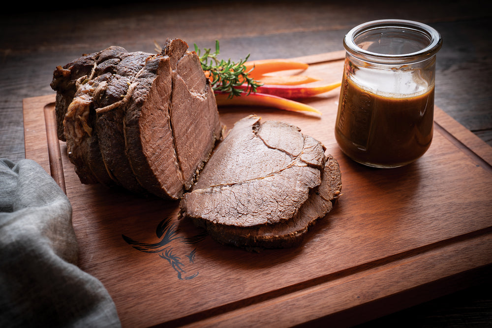 Slow Cooker Water Buffalo Sirloin Tip Roast with a Rich Au Jus
